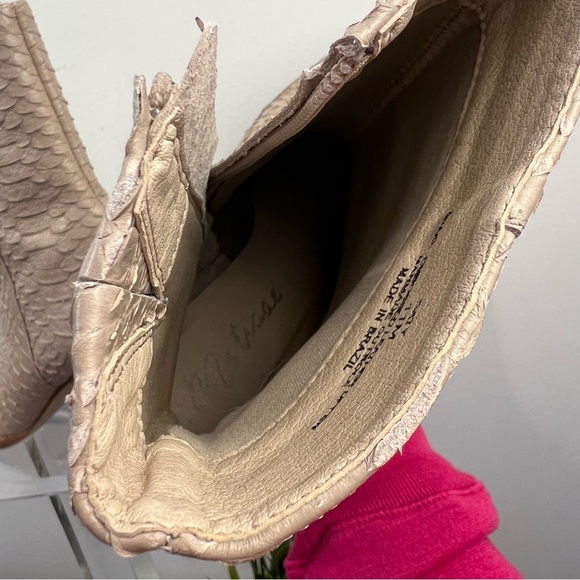 Matisse Caty Tan Snake Embossed Leather Boots - Picture 14 of 16